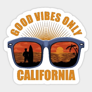 Good Vibes Only California Sticker